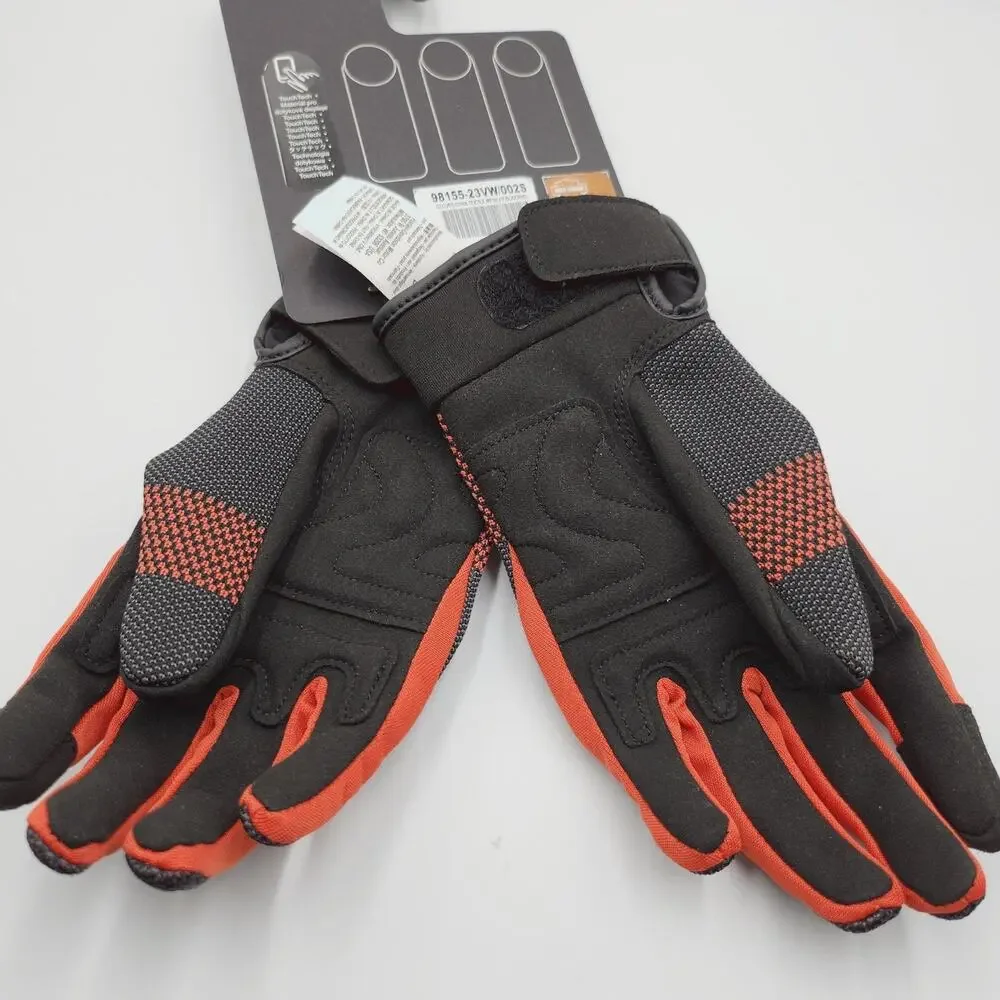 Harley-Davidson Dyna Knit Mesh Gloves Black And Orange Size XS New $65